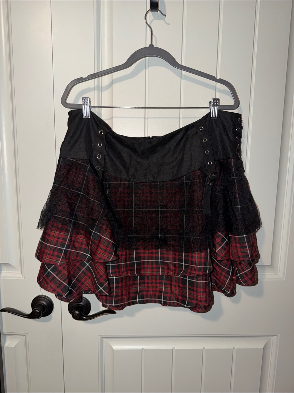 Maroon Tartan Skirt Plus Size